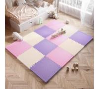 Puzzle From Play Mat, 36 PCS Interlocking Foam Floor Tiles, Toddlers Carpet Playmats 1CM Thickness Multipurpose Floor Matting(C)