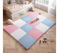Puzzle From Play Mat, 36 PCS Interlocking Foam Floor Tiles, Toddlers Carpet Playmats 1CM Thickness Multipurpose Floor Matting(A)