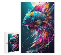 Puzzle Für Erwachsene 1000 PCS Puzzles Colorful Betta Fish Art Print Puzzles Für Erwachsene Geburtstagsgeschenk Eltern-Kind-Interaktion Spielzeug Intellektuelles Spiel 1000 PCS