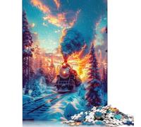Puzzle für Erwachsene, 1000 Teile, Alter Zug auf den Gleisen, Puzzle, Puzzles für Erwachsene, Lernspiel, Herausforderungsspielzeug, 1000 Teile (38 x 26 cm)