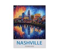 Puzzle Für Erwachsene 1000 Teile DIY Holz puzzles Erwachsene Kinder puzzle Klassisches Puzzle，Nashville, Tennessee，1000 Teile Puzzle Geschenke Für Liebhaber Oder Freunde（75x50cm）-CL20
