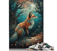 Puzzle für Erwachsene, 1000 Teile, Kunst-Fuchs unter dem Baum, Papier-Puzzles für Erwachsene, Lernspiel, Herausforderungsspielzeug, 1000 Teile (75 x 50 cm)