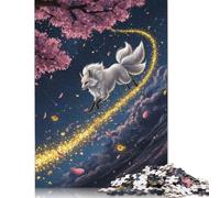 Puzzle für Erwachsene, 1000 Teile, Neunschwänziger Fuchs in der Sternennacht, Papierpuzzle für Erwachsene, Lernspiel, Herausforderungsspielzeug, 1000 Teile (38 x 26 cm)