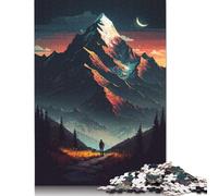 Puzzle für Erwachsene, 1000 Teile, Schneebedeckte Berge bei Nacht, Puzzle für Erwachsene, Lernspiel, Herausforderungsspielzeug, 1000 Teile (75 x 50 cm)
