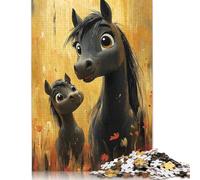 Puzzle für Erwachsene und Jugendliche, Mutter und Fohlen, Pferdepuzzle für Erwachsene und Teenager, Familienspiel, 1000 Teile (38 x 26 cm)