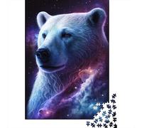 Puzzle für Erwachsene, Weltraum, Galaxie, Eisbär, Puzzle für Erwachsene, Lernspiel, Herausforderungsspielzeug, 1000 Teile (38 x 26 cm)