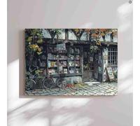 Puzzle Fun 1000 Pieces for Adults There is a Newsstand in Front of The Old House. Home Decoration for Puzzle Lovers