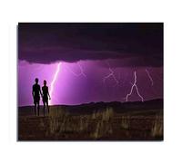 Puzzle Fun 500 Pieces for Adults A Flash of Purple Lightning Across The Desert at Sunset Colorful Jigsaw Puzzles for Adults and Teens Puzzle Toys Wooden Gifts