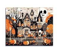 Puzzle Fun 500 Pieces for Adults Witch House Folk Letters on The Back Suitable for Beginners to Adapt to Family Education Activities Without Pressure