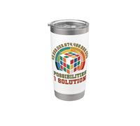 Puzzle Game Cube One Solution Speed Cubing Retro Math Stainless Steel Insulated Tumbler