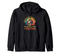 Puzzle Game Cube One Solution Speed Cubing Retro Math Zip Hoodie