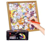 puzzle game rabbit picture frame hand-painted craft kids coloring educational fun set 6-12 years old preschool boys girls christmas birthday holiday plane travel diy creative activity painting