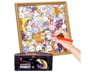 puzzle game rabbit picture frame hand-painted craft kids coloring educational fun set 6-12 years old preschool boys girls christmas birthday holiday plane travel diy creative activity painting