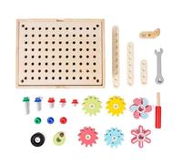 Puzzle Gears Game - Wooden Rotating Gear Board Game, Toy for Critical Thinking Development for Travel, Home, Schools and Kindergartens