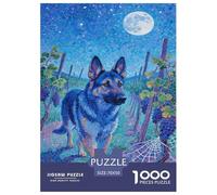 Puzzle German Shepherd Dog 1000 Pieces Challenge Toy for Adults,Pastoral Landscape Impossible Jigsaw Puzzles 1000 Piece Educational Games Home Decoration 70x50cm/1000pcs