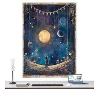 Puzzle - Glitter Blue Star Sky Jigsaw, 27.5x20 Inch Large Size, 780g Velvet Back | 1000 Piece Night Scene Puzzle For Adults Family Work Office School Classroom Home Party Festival