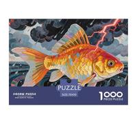 Puzzle Goldfish 1000 Piece Challenge Toy for Adults,Stormy Weather Impossible Jigsaw Puzzles 1000 Piece Educational Games Home Decoration 70x50cm/1000pcs
