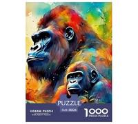 Puzzle Gorilla 1000 Piece Jigsaw Challenge Toy Jungle Animal Theme Decoration Puzzle Ladies' Gifts for Kids And Adults 38x26cm/1000pcs