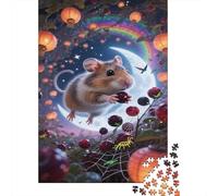 Puzzle Guinea Pig 1000 Piece Challenge Game for Adults, Fantasy Night Scene Impossible Jigsaw Puzzles 1000 Pieces Educational Games Puzzle Gifts 1000pcs (75x50cm)