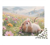 Puzzle Guinea Pig 1000 Piece Challenge Toy for Adults,Flower Field Pastoral Impossible Jigsaw Puzzles 1000 Piece Educational Game 1000pcs (75x50cm)