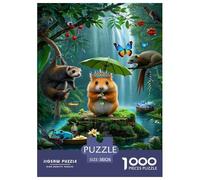 Puzzle Hamster 1000 Pieces Challenge Toy for Adults,Rainforest Scene Impossible Jigsaw Puzzles 1000 Piece Educational Game for Adults Or Families 38x26cm/1000pcs