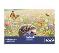 Puzzle Hedgehog 1000 Piece Challenge Toy for Adults,Pastoral Flower Sea Impossible Jigsaw Puzzles 1000 Pieces Educational Games for Adults Or Families 38x26cm/1000pcs