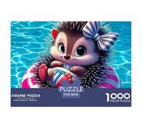 Puzzle Hedgehog 1000 Piece Jigsaw Challenge Toy Cute Animal Theme Decoration Puzzle Gifts for Men for Kids And Adults 38x26cm/1000pcs