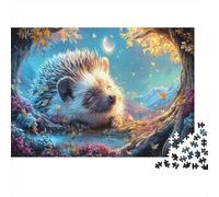 Puzzle Hedgehog Dreams Under Autumn Sky for Adults 1000 Pieces Wildlife Jigsaw Beautiful Decoration for Men Women Educational Games 52x38cm/1000pcs