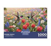 Puzzle Hummingbird 1000 Piece Challenge Toy for Adults,Flower Sea Ecology Impossible Jigsaw Puzzles 1000 Piece Educational Game Home Decoration 38x26cm/1000pcs
