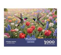 Puzzle Hummingbird 1000 Pieces Challenge Toy for Adults,Flower Sea Ecology Impossible Jigsaw Puzzles 1000 Piece Educational Game for Adults Or Families 70x50cm/1000pcs