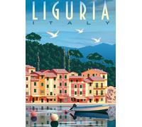 Puzzle Italy: Liguria Postcard, 1000 Pieces For Adults, Glue For Frame, Landscape Photos26x38cm