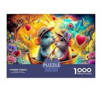 Puzzle Jigsaw A Mouse Couple Sharing A Small Boat Adults 1000 Pieces Wildlife Beautiful Decoration Educational Games 70x50cm/1000pcs