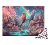 Puzzle Jigsaw for Adults 1000 Pieces, Colorful Parrots on Branch, Wildlife, Impossible Hard Difficult Challenging, Home Decoration, Gift Men Women 52x38cm/1000pcs