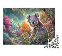 Puzzle Jigsaw Koala Sitting in Autumn Tree Adults 1000 Pieces Wildlife Beautiful Decoration Educational Games 52x38cm/1000pcs