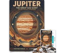 Puzzle Jupiter The Great Gas Giant Poster 1000pcs (52x38cm) for Adults | A gift for adults for December evenings for a rewarding break.