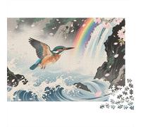 Puzzle Kingfisher 1000 Pieces Challenge Game for Adults,Landscape Artistic Conception Impossible Jigsaw Puzzles 1000 Piece Educational Game Home Decoration 1000pcs (75x50cm)
