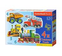Puzzle konturowe 4w1. Pojazdy - Castorland