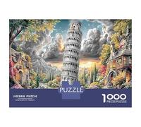 Puzzle Leaning Tower Scenery Jigsaw for Adults 1000 Piece, Building, Challenging for The Whole Family & Women, Gifts for Men 38x26cm/1000pcs