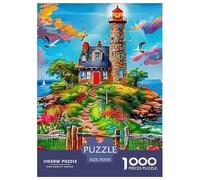 Puzzle Lighthouse 1000 Piece Jigsaw Challenge Toy Seaside Scenery Theme Home Decoration Gifts for Men for Kids And Adults 70x50cm/1000pcs
