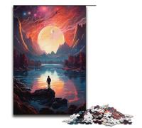 Puzzle Looking at The World Alone 1000 Piece Jigsaw Paper for Adults & Kids Age 14 Up Family Fun Puzzle 1000PCS(38x26cm)