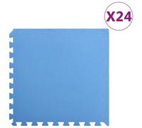 Puzzle Mat EVA Blue 24pcs 8.64m² (24x60x60x1cm) Soft Gym Play Floor Tiles Water