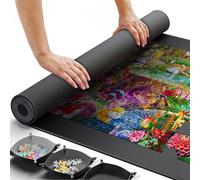 Puzzle Mat Portable Puzzle Mat Roll Up (Black, Extra Large)