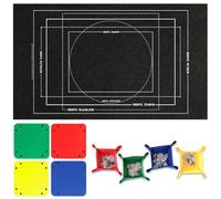 Puzzle Mat, Puzzle Board, Jigsaw Board, Portable Jigroll up to 1500 Pieces Jigsaw Board, Foldable Puzzle Saver Storage Felt Pad with Four Color Dividing Box (Black)