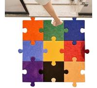 Puzzle Mats for Floor,3D Rainbow Squares Baby Felt Floor Mat 12-Piece - Cushion Decorative Board for Playground Kids Playroom Photo Wall Baby Children Daycare Center Living