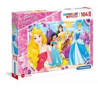 Puzzle maxi 104 elementy. Supercolor. Księżniczki Disneya - Clementoni