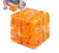 Puzzle Maze Cube - 3D Logic Ball Puzzle, Brain Training Game, Handheld Skill Toy, Rotating Maze Sphere, Multi-Level Challenge Cube, Portable Mental Focus Toy, Bright Color Design | Ideal Logic Game fo