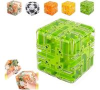 Puzzle Maze Cube, 3D Magic Cube Maze Ball Puzzle, Engaging Brain Teaser Toy, Spatial Awareness Brain Training for Relax & Logic Development, Brain Teaser Toy for Adults Teens green 2pcs