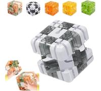 Puzzle Maze Cube, 3D Magic Cube Maze Ball Puzzle, Engaging Brain Teaser Toy, Spatial Awareness Brain Training for Relax & Logic Development, Brain Teaser Toy for Adults Teens gray 2pcs