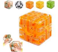 Puzzle Maze Cube, 3D Magic Cube Maze Ball Puzzle, Engaging Brain Teaser Toy, Spatial Awareness Brain Training for Relax & Logic Development, Brain Teaser Toy for Adults Teens orange 2pcs