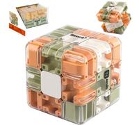 Puzzle Maze Cube Brain Teaser Game, Labyrinth 3d Puzzles Cube, Logic Thinking Training Toy, Relief Items Cool Stuff Sensory Toys For Party Favors Prizes Educational Adults Green Orange